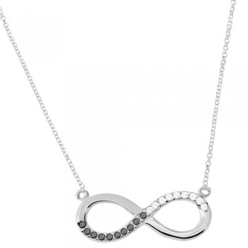 Λευκόχρυσο κολιέ απειρο Κ14 με ζιργκόν