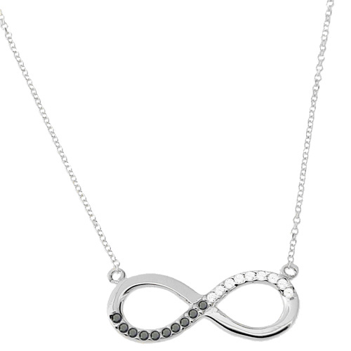 Λευκόχρυσο κολιέ απειρο Κ14 με ζιργκόν