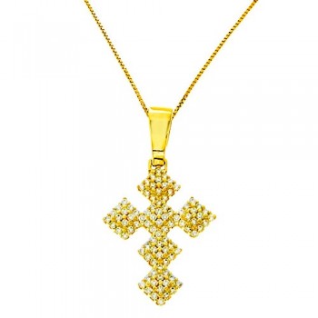 Χρυσός σταυρός fashion Κ14 με αλυσίδα