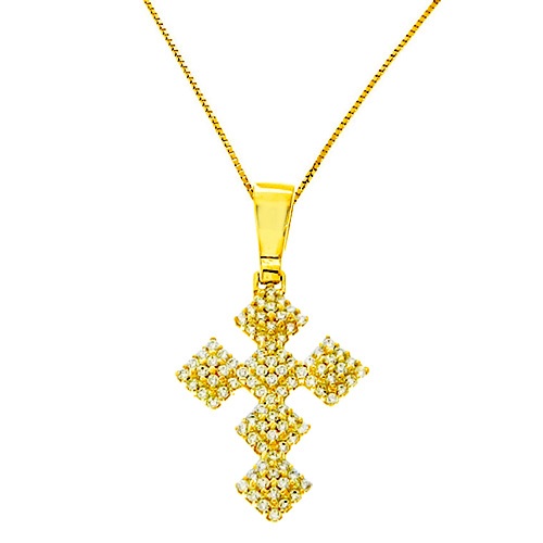 Χρυσός σταυρός fashion Κ14 με αλυσίδα