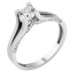 Λευκόχρυσο μονόπετρο δαχτυλίδι Κ9 με ζιργκόν