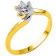 Χρυσό δαχτυλίδι μονόπετρο Κ9 με ζιργκόν