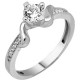 Λευκόχρυσο μονόπετρο δαχτυλίδι Κ9 με ζιργκόν