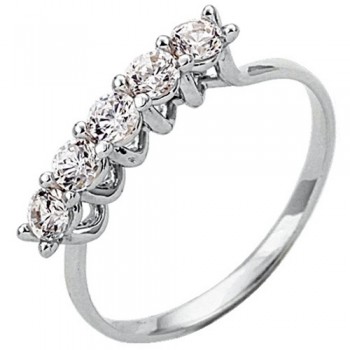 Λευκόχρυσο σειρέ δαχτυλίδι Κ14 με ζιργκόν