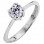 Λευκόχρυσο μονόπετρο δαχτυλίδι Κ14 με ζιργκόν