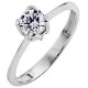 Λευκόχρυσο μονόπετρο δαχτυλίδι Κ14 με ζιργκόν