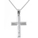 Λευκόχρυσος βαπτιστικός σταυρός Κ14 με αλυσίδα