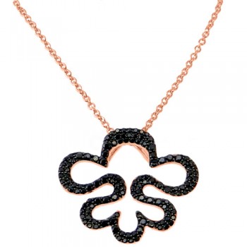 Ασημένιο κολιέ 925 σε ροζ χρώμα με ζιργκόν