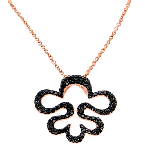 Ασημένιο κολιέ 925 σε ροζ χρώμα με ζιργκόν