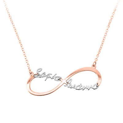Κολιέ άπειρο-ονόματα από ροζ χρυσό Κ14