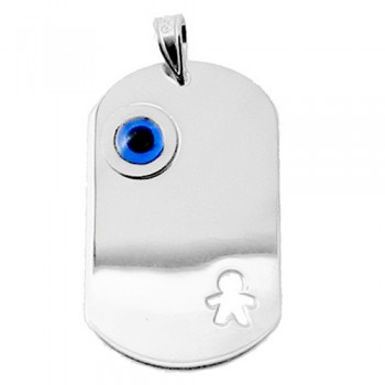 Λευκόχρυσο παιδικό μενταγιόν-ταυτότητα Κ9