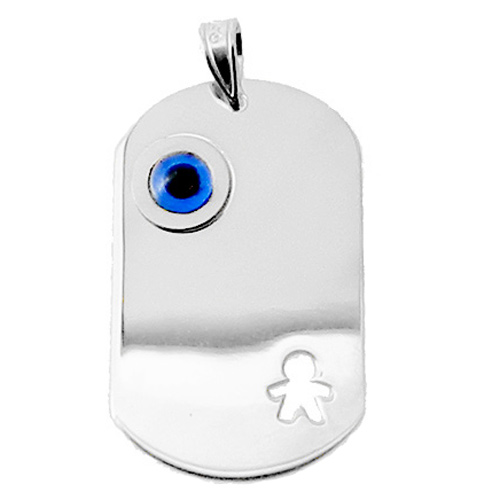 Λευκόχρυσο παιδικό μενταγιόν-ταυτότητα Κ9