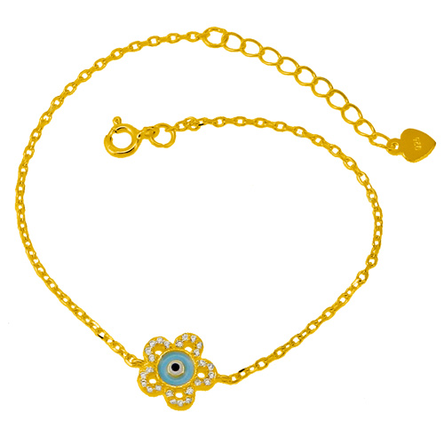 Ασημένιο επιχρυσωμένο βραχιόλι 925 με ζιργκόν