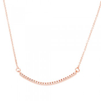 Ασημένιο κολιέ μπάρα 925 σε ροζ χρώμα