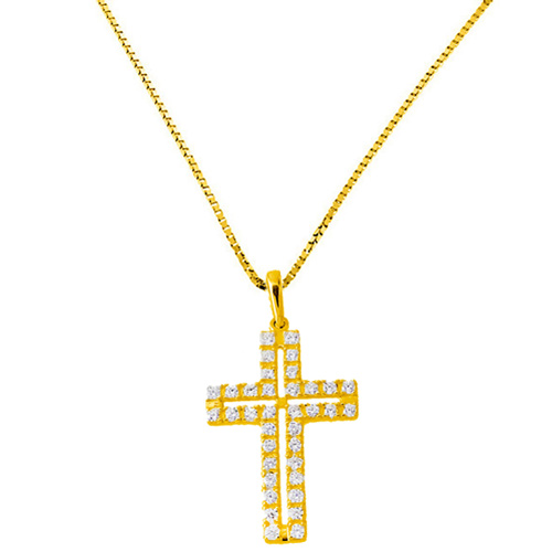 Χρυσός σταυρός fashion Κ14 με αλυσίδα
