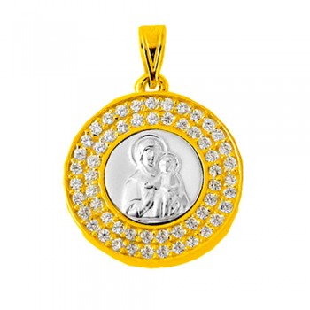 Χρυσό φυλαχτό Κ9 με ζιργκόν