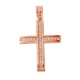 Σταυρός από ροζ χρυσό Κ9 με ζιργκόν