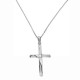 Λευκόχρυσος σταυρός fashion Κ14 με αλυσίδα