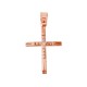 Σταυρός από ροζ χρυσό Κ9 με ζιργκόν