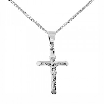 Λευκόχρυσος σταυρός Κ14 με ζιργκόν