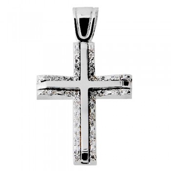 Λευκόχρυσος βαπτιστικός σταυρός Κ14