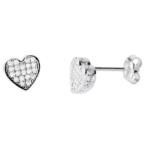 Λευκόχρυσα σκουλαρίκια Κ14 με ζιργκόν