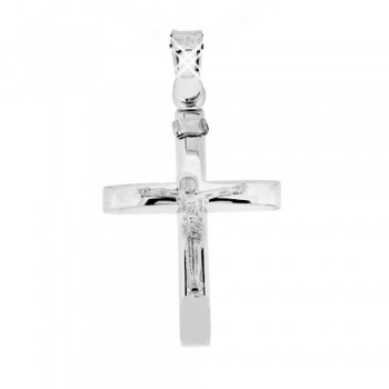 Λευκόχρυσος βαπτιστικός σταυρός Κ14