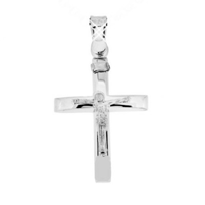 Λευκόχρυσος βαπτιστικός σταυρός Κ14
