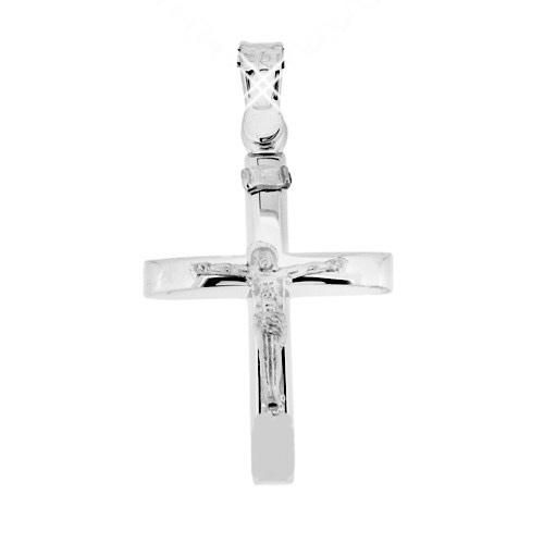 Λευκόχρυσος βαπτιστικός σταυρός Κ14