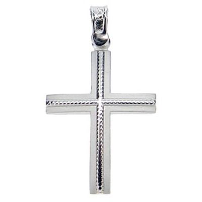 Λευκόχρυσος βαπτιστικός σταυρός Κ9