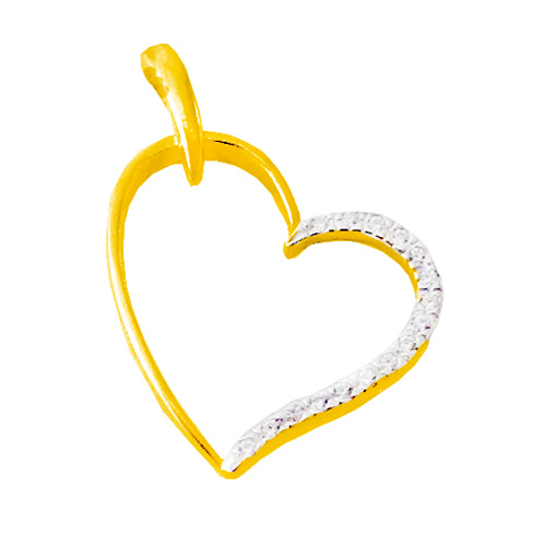 Χρυσό μενταγιόν Κ14 με ζιργκόν