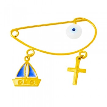 Χρυσή παραμάνα Κ9 με σμάλτο