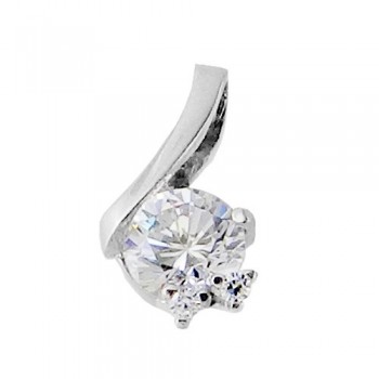 Λευκόχρυσο μενταγιόν Κ14 με ζιργκόν