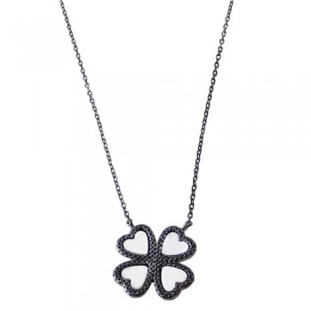 Ασημένιο κολιέ 925 με ζιργκόν και φίλντισι