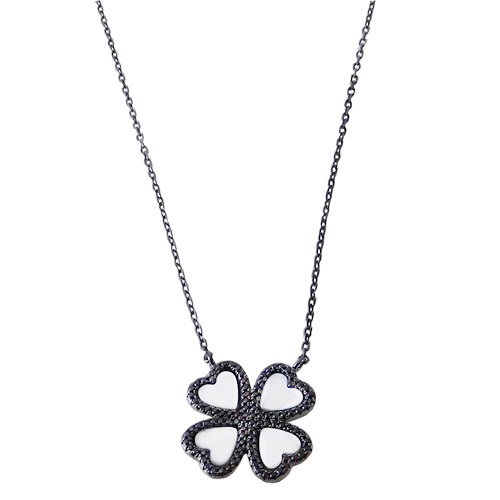 Ασημένιο κολιέ 925 με ζιργκόν και φίλντισι