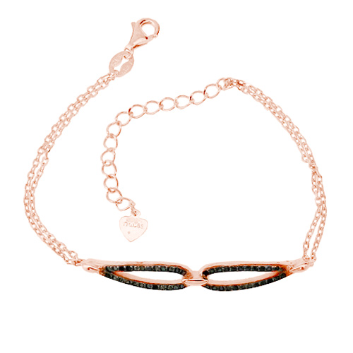 Ασημένιο βραχιόλι 925 σε ροζ χρώμα με ζιργκόν