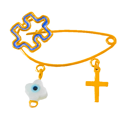 Χρυσή παραμάνα Κ9 με σμάλτο