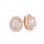Σκουλαρίκια από ροζ χρυσό Κ14 με ζιργκόν και ορυκτό χαλαζία