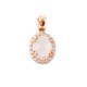 Μενταγιόν από ροζ χρυσό Κ14 με ζιργκόν και χαλαζία