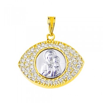 Χρυσό φυλαχτό Κ9 με ζιργκόν