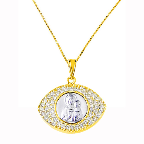 Χρυσό φυλαχτό Κ9 με αλυσίδα