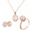 Mini set από ροζ χρυσό Κ14 με ζιργκόν και χαλαζία