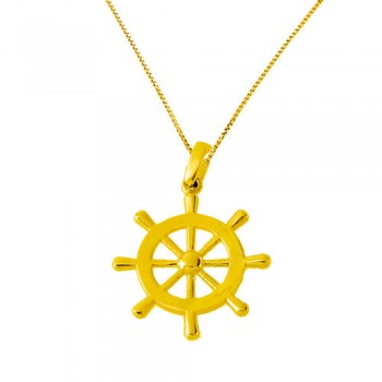 Χρυσό μενταγιόν Κ14 με αλυσίδα