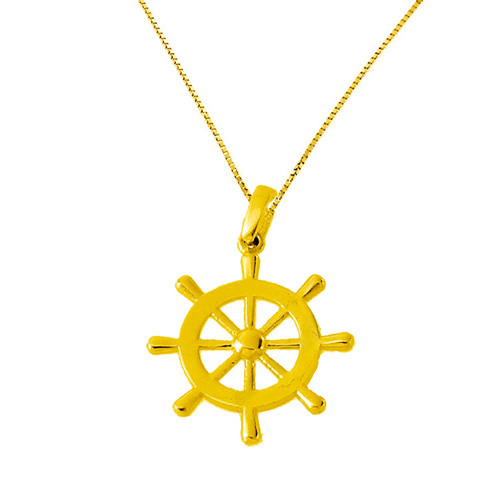 Χρυσό μενταγιόν Κ14 με αλυσίδα