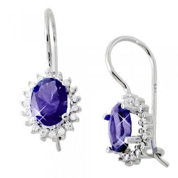 Λευκόχρυσα σκουλαρίκια Κ14 με ζιργκόν