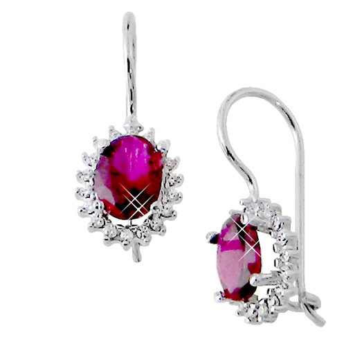 Λευκόχρυσα σκουλαρίκια Κ14 με ζιργκόν