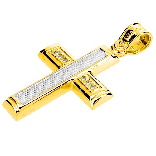 Χρυσός σταυρός Κ14 με αλυσίδα