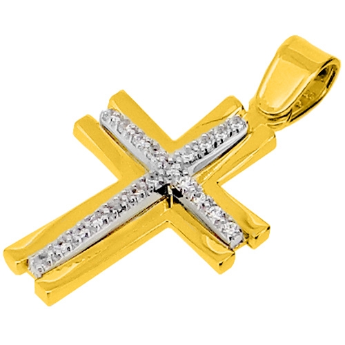 Χρυσός βαπτιστικός σταυρός Κ14 με αλυσίδα