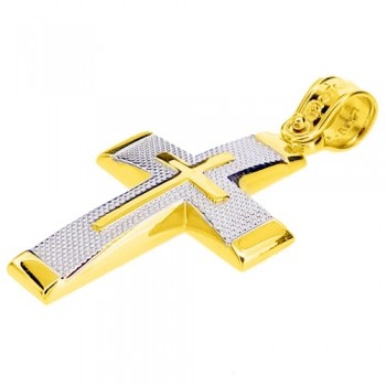 Χρυσός σταυρός Κ14 με αλυσίδα