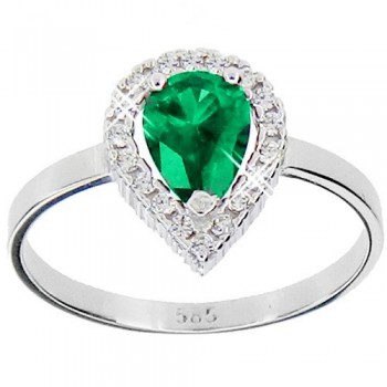 Λευκόχρυσο δαχτυλίδι Fashion K14 με ζιργκόν